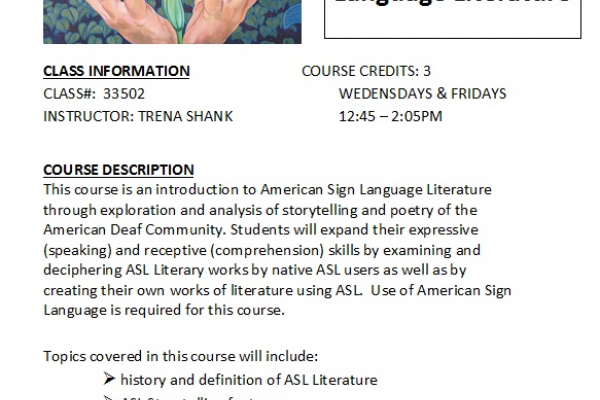 Introduction to American Sign Language, Longview Public Library, December 5  2023