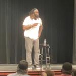 Harold Foxx performs at Newark campus